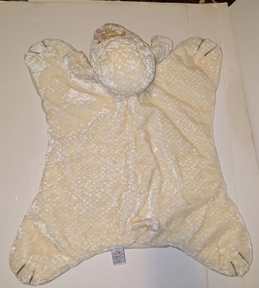 Baby GUND Comfy Cozy Lamb 5865 Security Blanket Lovey Plush Cream Ivory Satin - Image 4 of 4