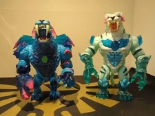 Lot Of 2: Mr Beast Lab Cryo Lab Collector Figure Blue Panther/Tiger Light/Sound