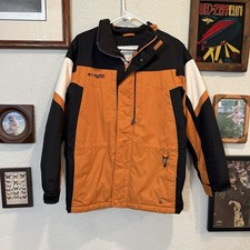 Vintage 90s Columbia Core Vertex Coat Orange/Black Sportswear Jacket Kids 14/16
