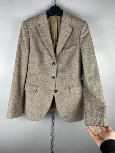Tagliatore Womens Luxury Angora Beige Button Casual Blazer Jacket Size L - Picture 9 of 20