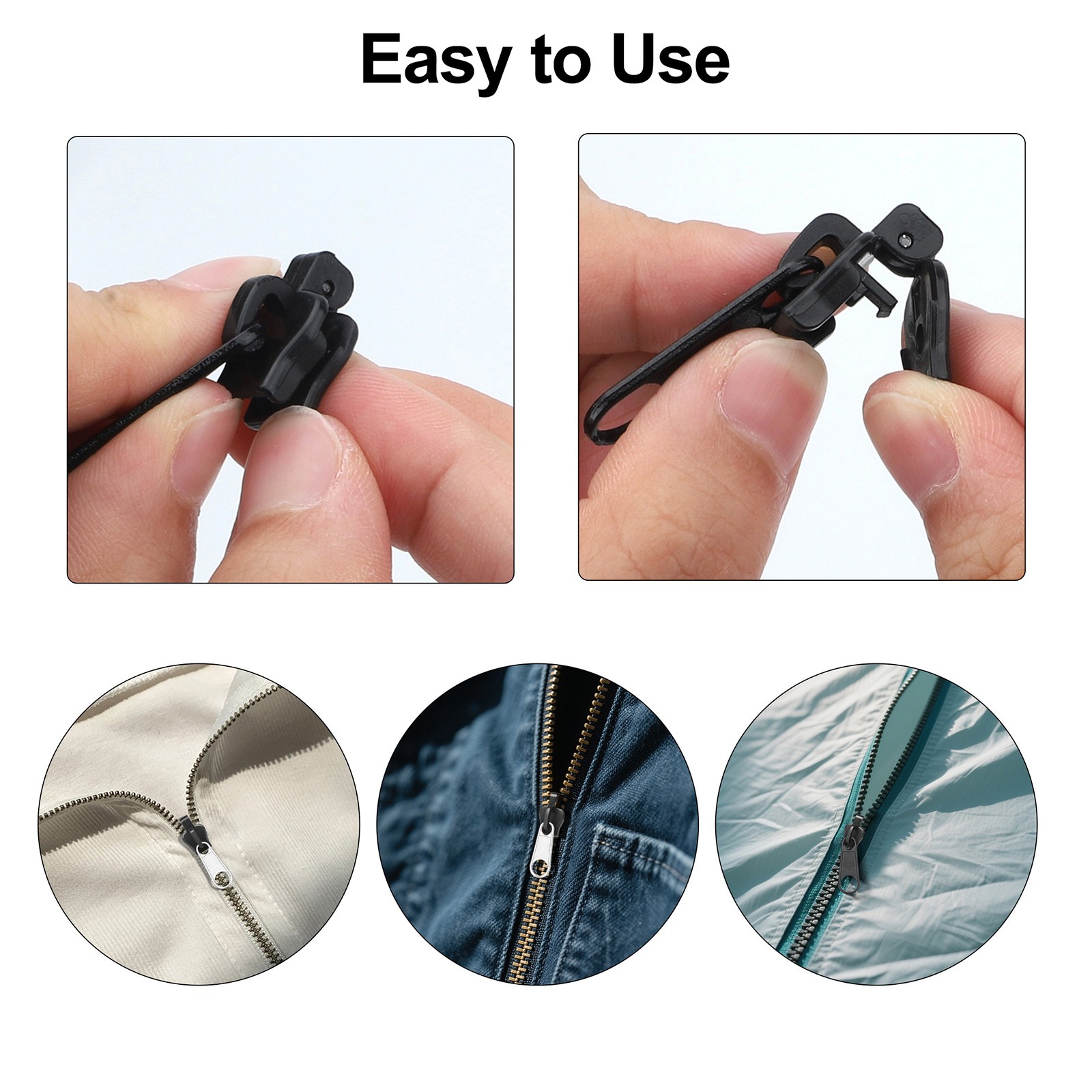 48PCS Emergency Zipper Pull Repair Kit Quick Fix Zipper Pulls for Clothes & Bags