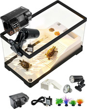 15.7In Turtle Tank Starter Kit with Basking Platform, Hang-On-Back Tank Filter,