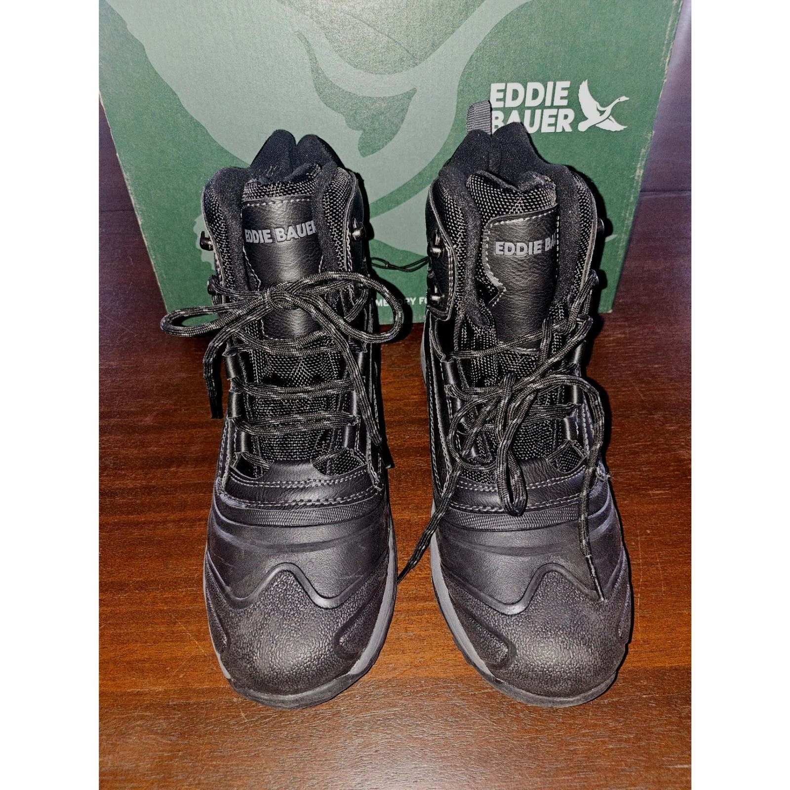 Eddie Bauer Riley Winter Boot Mens Size 8 Black New Water Resistant Insulated