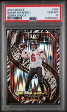 Baker Mayfield 2024 Panini Select - Premier Level #108 Zebra Prizm