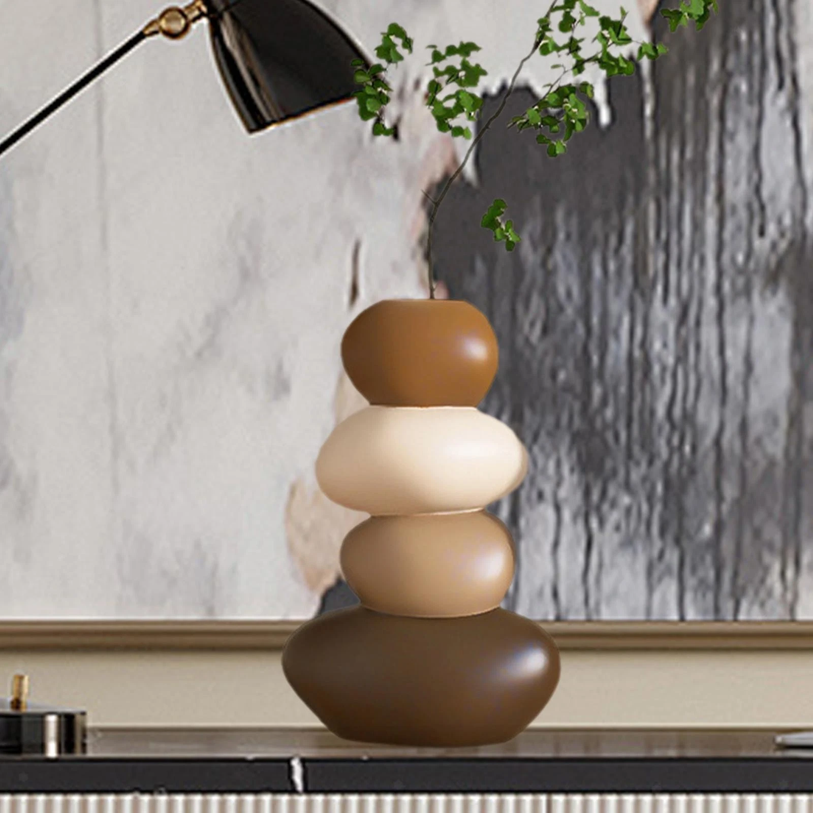 Flower Vase Desktop Ornament Home Decor Statue Desktop Decoration Decorative