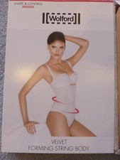 Wolford velvet shaping string body size: S 38/40 color: cream tan shape control
