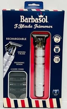Barbasol CBT1-6002-SLV T-Blade Trimmer Rechargeable Zero Gapped 4 Guide Combs 