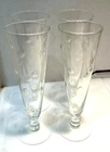 Vintage Anchor Hocking Mid-Century Coin Dot Pilsner Glasses 8.5" Tall Set of 4