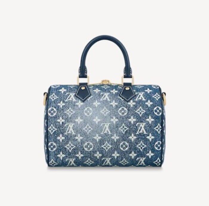 Louis Vuitton Speedy Bandouliere Duffle 25 Navy Blue Denim Louis Vuitton Speedy Bandouliere Duffle 25 Navy Blue Denim