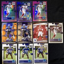Evan Neal Rookie Lot (10) Pink Purple Orange Optic Mosaic Prestige RC Giants