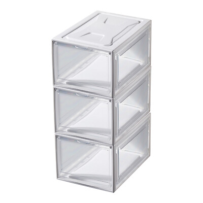 3/6/12 Stackable Sneaker Storage Box Drawer-Style Heavy Shoe Organizer Container