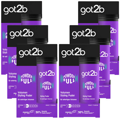 6x 10g got2b powderful Volumen Styling Puder für sofortiges Volumen booster