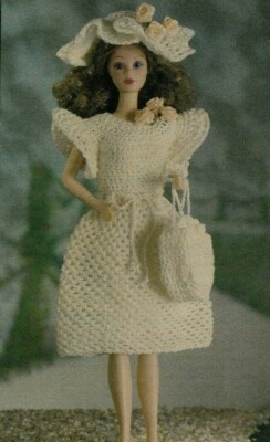 THREE PIECE OUTFIT DRESS FASHION DOLL CROCHET PATTERN INSTRUCTIONS