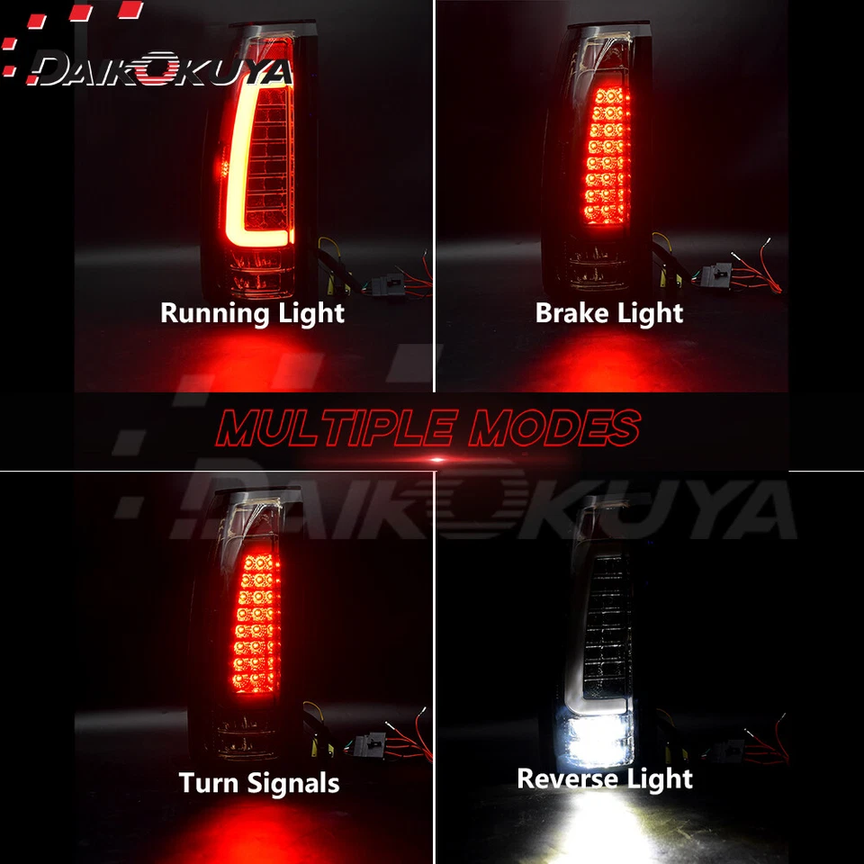 For Chevy GMC 1988-99 C/K Silverado Suburban Sierra Tahoe Yukon LED Tail Lights - Image 3 of 4