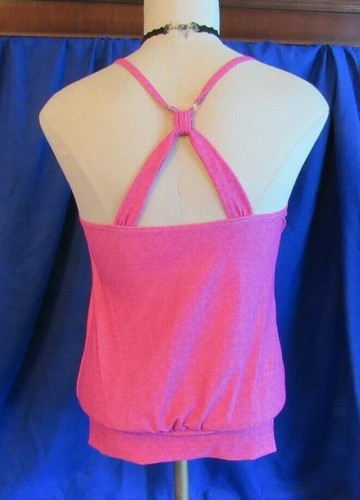 Hot Pink gepunktetes Muster gekreuzter Rücken verstellbar Top für Frauen * Medium - Bild 4 von 10