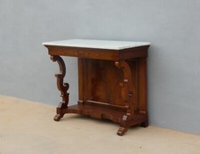 Console mobile d'appoggio st.Carlo X in noce, intarsiata, piano marmo, '800!