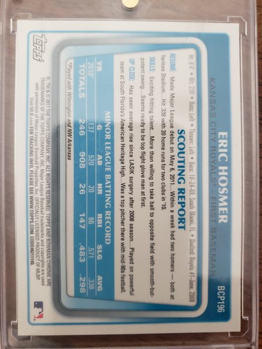 ERIC Hosmer 2011 Bowman Chrome RC autograph - Picture 3 of 6