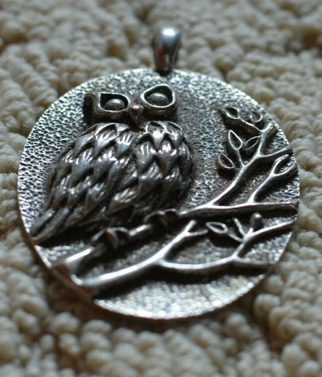 Metal owl hotsell necklace