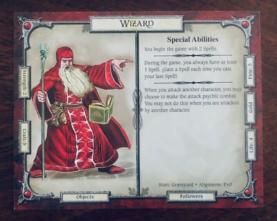Talisman | Wizard, Character Card | Official Extra/Replacement Game Piece |  eBay