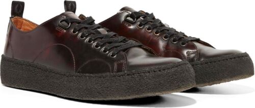 NEW Fred Perry George Cox Creeper Leather Tennis Sneaker Shoes Oxblood UK 6.5 40 - Picture 1 of 3