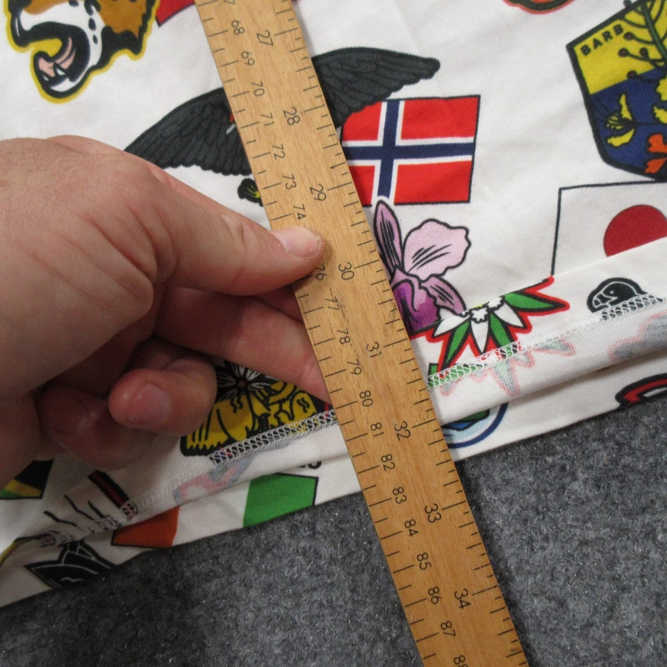 Camisa de Ceremonia de Apertura Para Hombres Grande Blanca Estampado de Bandera AOP Manga Larga Pullover Foto 4 de 4