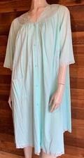 VINTAGE SHADOWLINE GREEN SIZE XL REPURPOSED ROBE   #16283