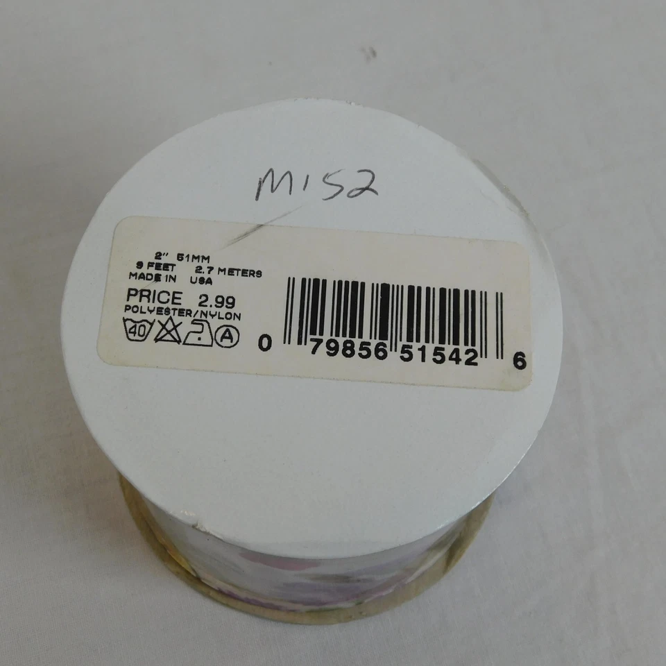 Floral Sheer Ribbon Lot of 4 Polyester Nylon Offray Woven 2.25"x9' Each NOS - Image 4 of 4