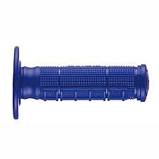 Poignée demi-gaufre ASP 115 mm non perforé bleu pour guidon moto cross et enduro