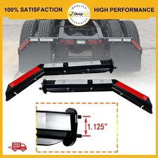 Pair Semi Truck 1.125" Spring Loaded Mud Flap Hanger Angled Black Left & Right