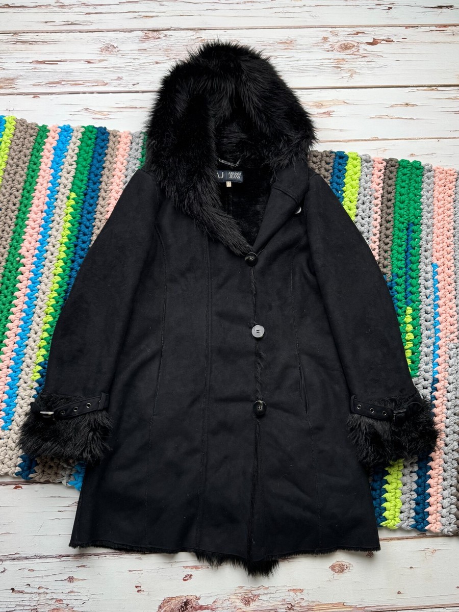 Armani Jeans Vintage Faux Sheepskin Coat Women's Size M | eBay Armani Jeans Vintage Faux Sheepskin Coat Women's Size M | eBay