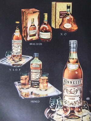 PRESSEWERBUNG 1956 COGNAC HENNESSY HENCO V.S.O.P GOLDARM X.O