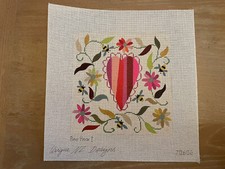 Bee Heart UNIQUE NZ DESIGNS-HANDPAINTED NEEDLEPOINT CANVAS Zweigart Cotton