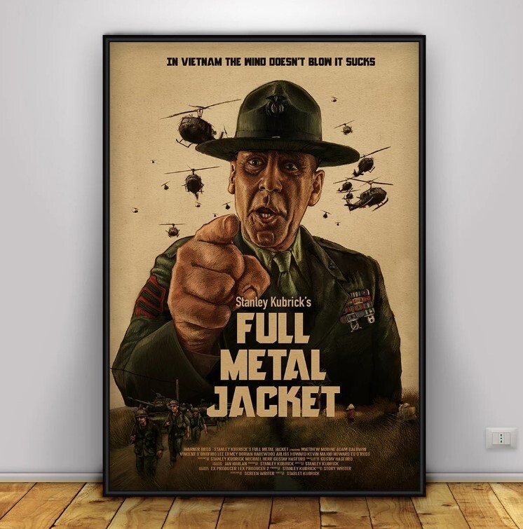 Vintage Full Metal Jacket Movie Poster – Classic War Film Wall Art Decor  