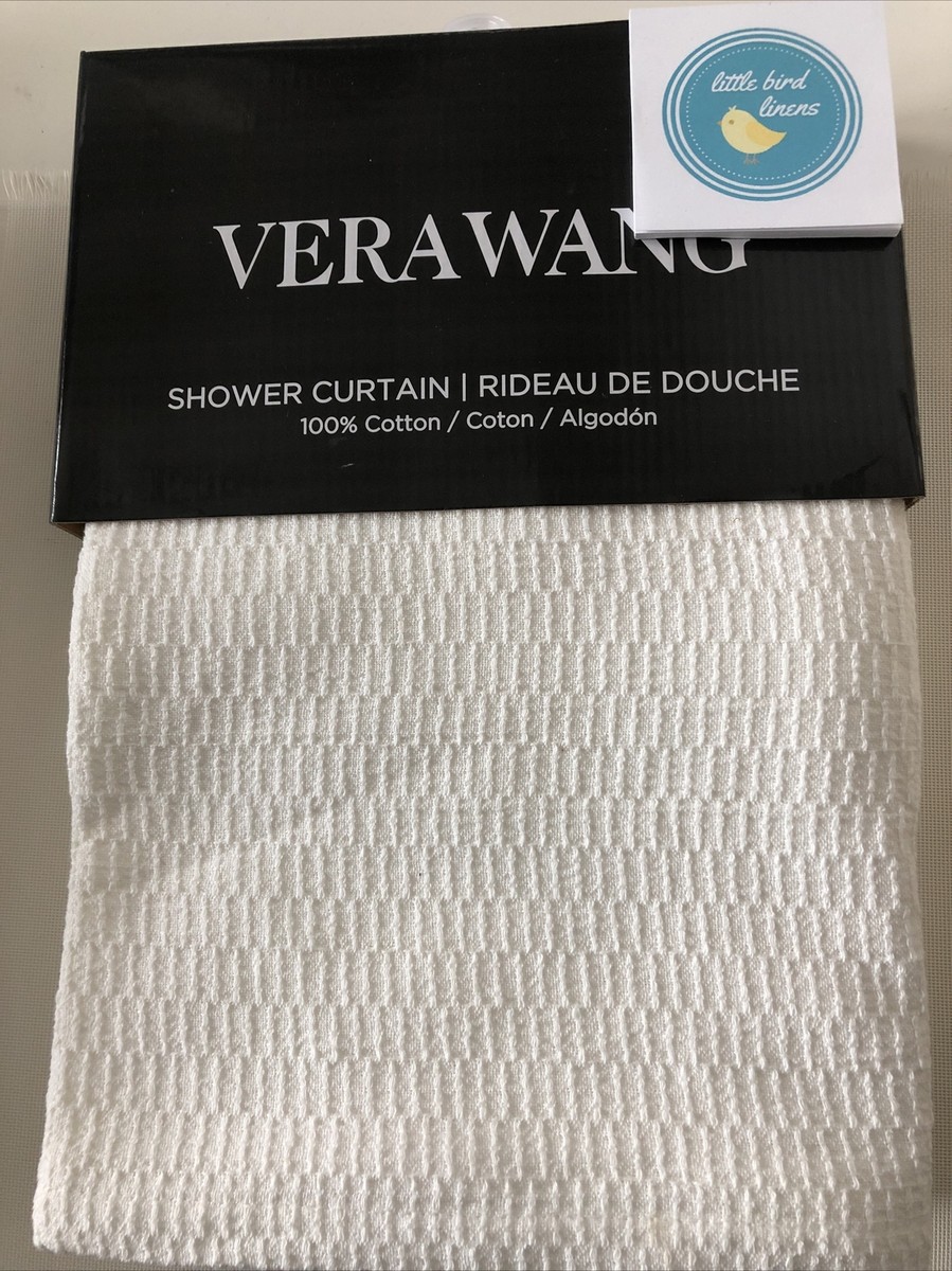 Vera Wang Shower Curtain Off White IVORY 100% Cotton 70 x 72 New