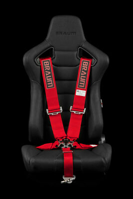 BRAUM Racing RED 5 Point 3'' Inch SFI Certified 16.1 Racing Harness Single New