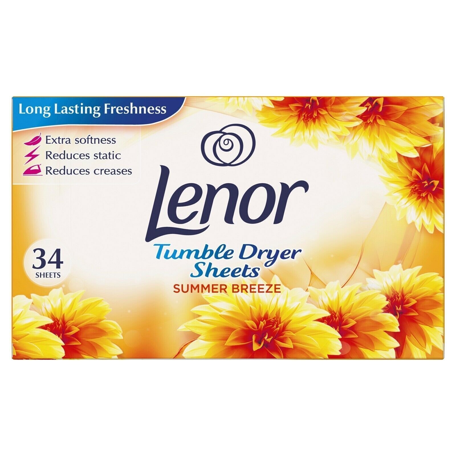 544 x Lenor Fabric Softener Tumble Dryer Sheets Long Lasting Fresh