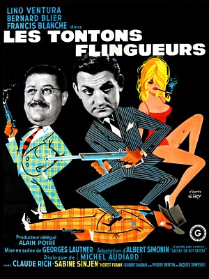 Photo De Tournage Originale - Bernard Blier Et Francis Blanche (Les Tontons Flingueurs) 1963