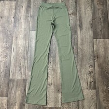 H M Divided Flared Lightweight Flared Pants Leggings Women  s Size XXS Green