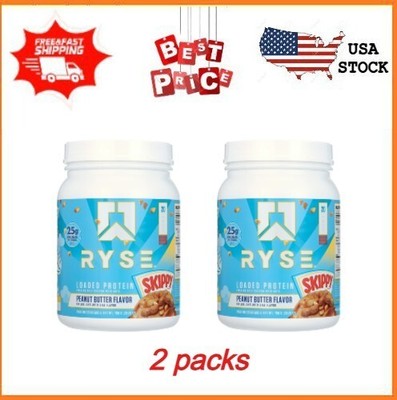 (2 Pack) RYSE Loaded Protein Powder, Skippy Peanut Butter, 20 Servings
