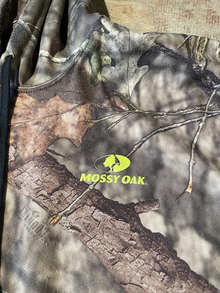 Mossy Oak Camouflage Pullover Hoodie Camo Sz XL Fleece Lined - Image 2 of 4