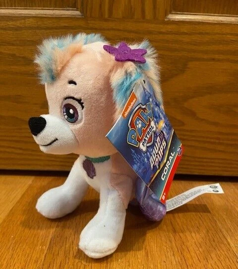 2023 Coral Paw Patrol Aqua Pups Plush 8 Cockapoo MerMaid Mer Pup Stuffed  Dog