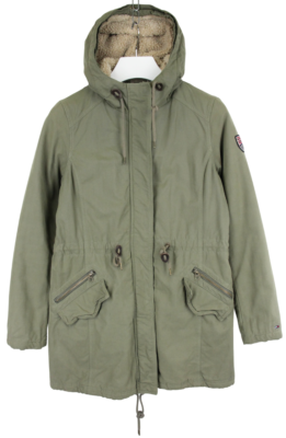 Tommy Hilfiger Denim Jacke Damen M Parka Kapuze Gepolstert