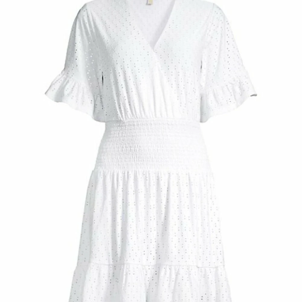 Michael kors clearance white ruffle dress