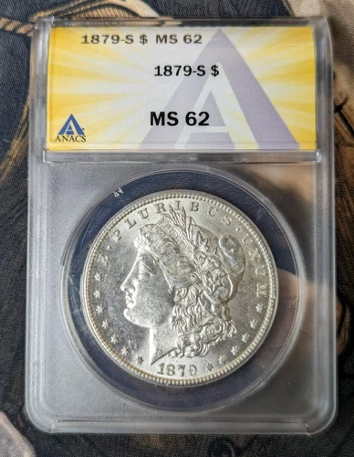 1879-S Morgan Silver Dollar ANACS MS 62 - San Francisco Mint - High Luster