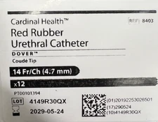 Cardinal Health Dover Red Rubber Latex 8403 12 Pack, Coude BB 2029