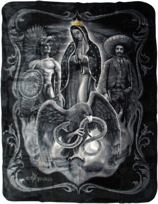 DGA La Reina Queen Size Plush Blanket - 79x95 Inches, 100% Polyester, Native American Art, Soft & Warm - View #6