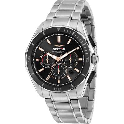 Herrenuhr SECTOR 790 R3273636001 Chrono Edelstahl Schwarz Sub 100mt