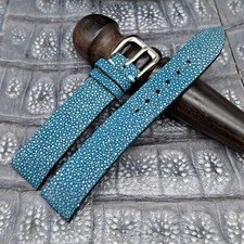 19mm/16mm Polished Stingray Leather Watch Band Vintage Exotic Leather