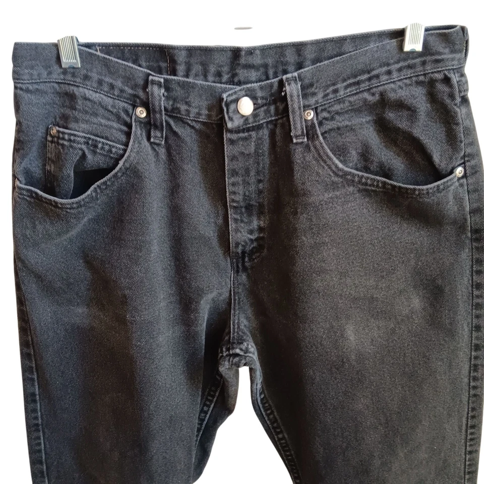 Men's 33x30 Vintage Jeans Wrangler 90's Black Faded Relaxed Fit Jeans Denim - Image 4 of 4