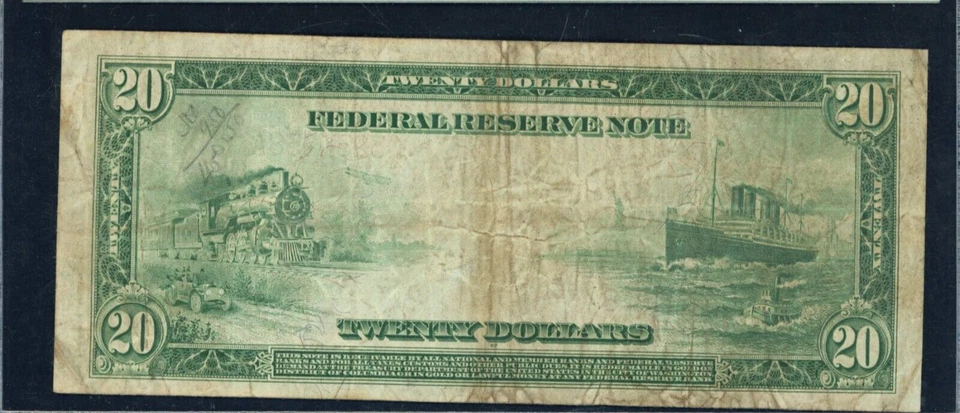 1914 $20 Federal Reserve Note Philadelphia Fr. 972 PCGS 25 VF - Image 4 of 4